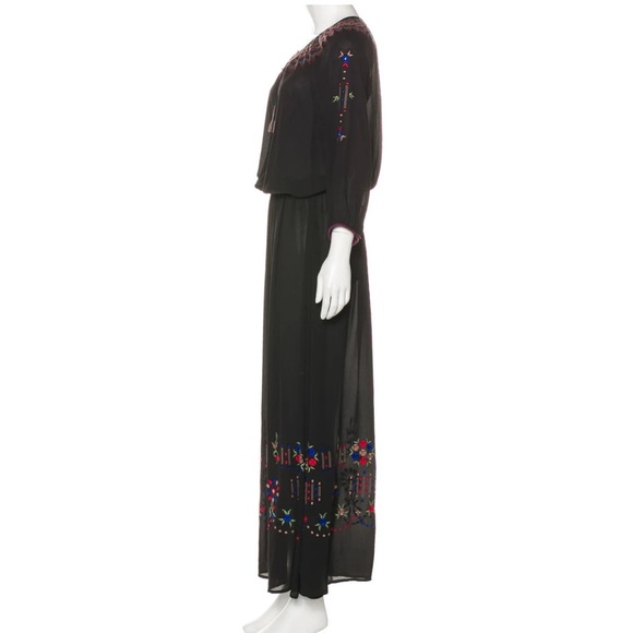THE GREAT Long Black Embroidered Dress - Picture 3 of 13